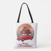 Retro Sunset Christmas Tasche (Rückseite)