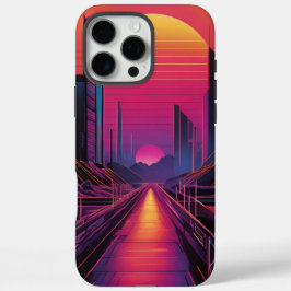 Retro Sunset City iPhone Case Vaporwave Ästhetik
