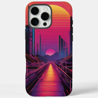 Retro Sunset City iPhone Case Vaporwave Ästhetik