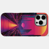 Retro Sunset City iPhone Case Vaporwave Ästhetik (Rückseite (Horizontal))