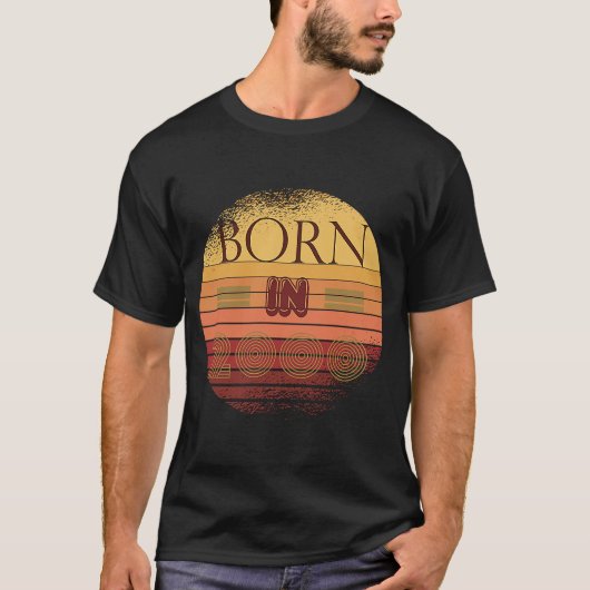 Retro Sunset Collection Datum der Geburt 2000 Birt T-Shirt (Vorderseite)