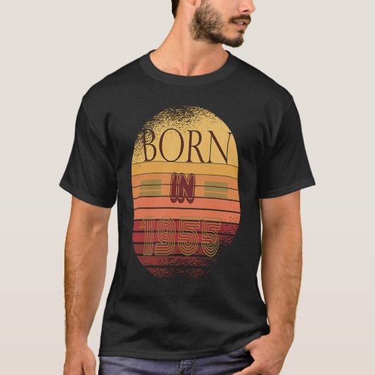 Retro Sunset Collection Geburtsdatum 1955 Birthda T-Shirt (Vorderseite)