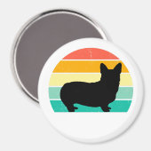 Retro Sunset Corgi Magnet (Vorderseite/Rückseite)