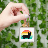 Retro Sunset Corgi Schlüsselanhänger (Hand)
