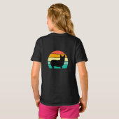 Retro Sunset Corgi T - Shirt (Schwarz voll)
