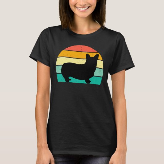 Retro Sunset Corgi T - Shirt (Vorderseite)