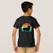 Retro Sunset Corgi T - Shirt (Schwarz voll)