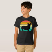 Retro Sunset Corgi T - Shirt (Vorne ganz)