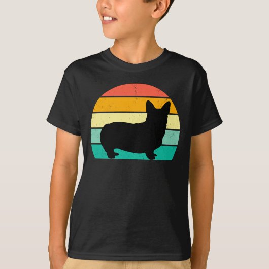 Retro Sunset Corgi T - Shirt (Vorderseite)