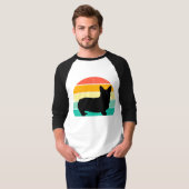 Retro Sunset Corgi T - Shirt (Vorne ganz)