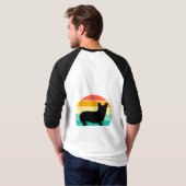 Retro Sunset Corgi T - Shirt (Schwarz voll)