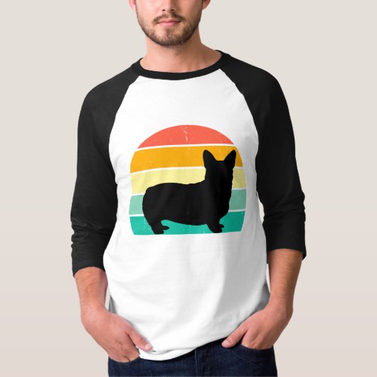 Retro Sunset Corgi T - Shirt (Vorderseite)