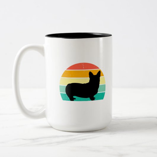 Retro Sunset Corgi Tasse (Links)