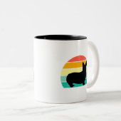 Retro Sunset Corgi Tasse (VorderseiteRechts)