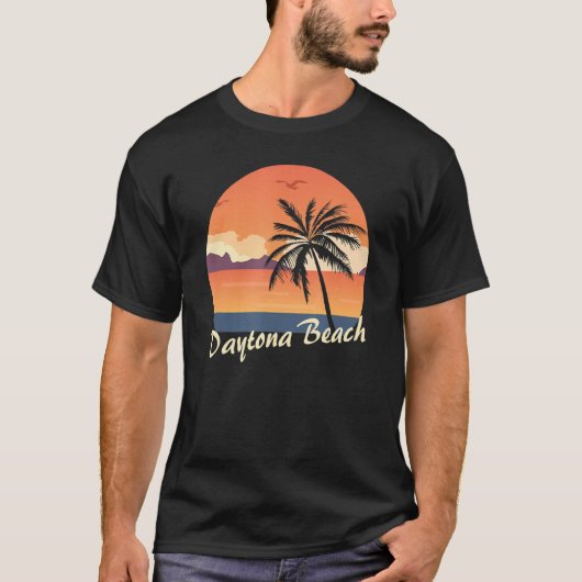 Retro Sunset Daytona Beach T-Shirt (Vorderseite)