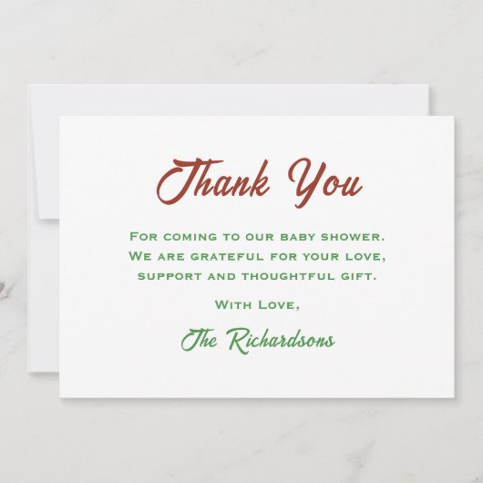 Retro Sunset Dinosaurier Roar seine Baby-Dusche Dankeskarte (Vorderseite)