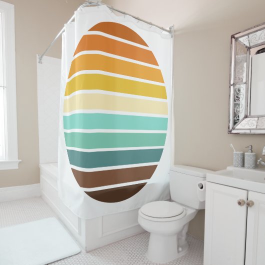 Retro Sunset Duschvorhang (Beispiel)