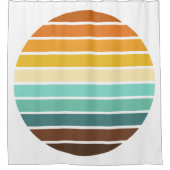 Retro Sunset Duschvorhang (Vorderseite)