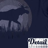 Retro Sunset Elche Silhouette Naturpastel Blau T-Shirt