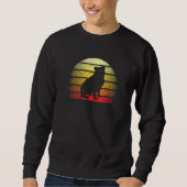 Retro Sunset English Bulldog Dog Design Sweatshirt (Vorderseite)