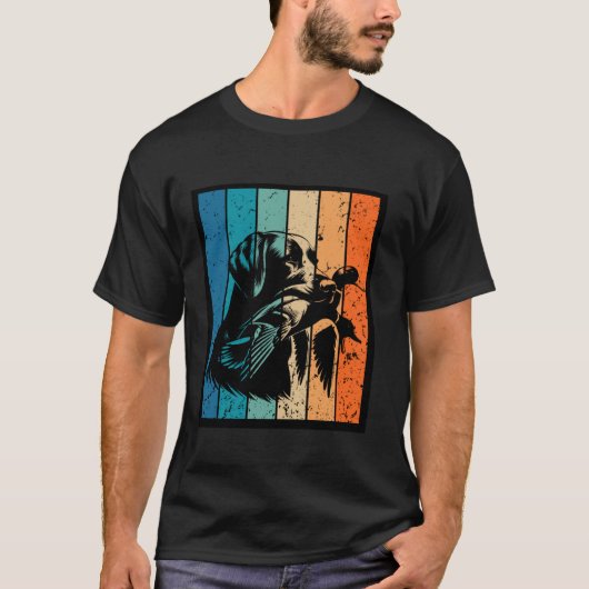 Retro Sunset Enten Jagd Design Long Sleeve T Shi T-Shirt (Vorderseite)