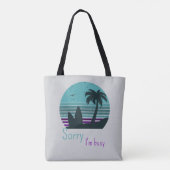 Retro Sunset - Entschuldigung, ich bin beschäftigt Tasche (Rückseite)