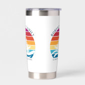 Retro Sunset Family Cruise Ship Wheel nautical Thermobecher (Links)