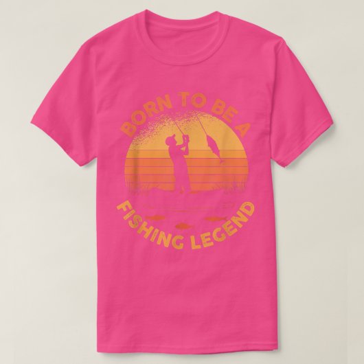 Retro Sunset Fisherman Silhouette T-Shirt (Design vorne)