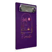 Retro Sunset Florida Vibe Mini Klemmbrett (Schrägansicht)