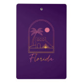 Retro Sunset Florida Vibe Mini Klemmbrett (Rückseite)