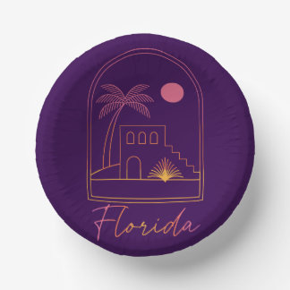 Retro Sunset Florida Vibe Pappteller