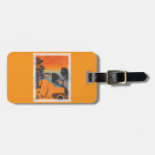 Retro Sunset Forest Landschaft Abstrakt Gepäckanhänger (Vorderseite horizontal)