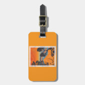 Retro Sunset Forest Landschaft Abstrakt Gepäckanhänger (Vorderseite vertikal)