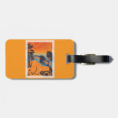 Retro Sunset Forest Landschaft Abstrakt Gepäckanhänger (Rückseite horizontal)