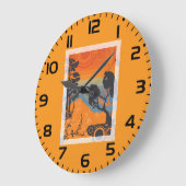 Retro Sunset Forest Landschaft Abstrakt Große Wanduhr (Winkel)
