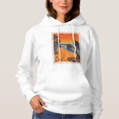 Retro Sunset Forest Landschaft Abstrakt Hoodie (Vorderseite)