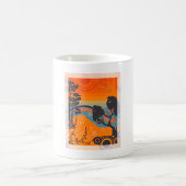 Retro Sunset Forest Landschaft Abstrakt Kaffeetasse