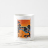 Retro Sunset Forest Landschaft Abstrakt Kaffeetasse (Mittel)