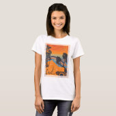 Retro Sunset Forest Landschaft Abstrakt T-Shirt (Vorne ganz)