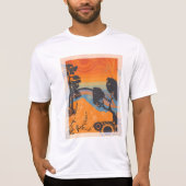 Retro Sunset Forest Landschaft Abstrakt T-Shirt (Vorderseite)