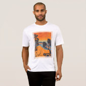 Retro Sunset Forest Landschaft Abstrakt T-Shirt (Vorne ganz)