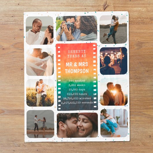 Retro Sunset Foto Fleecedecke