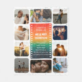 Retro Sunset Foto Fleecedecke (Vorderseite)