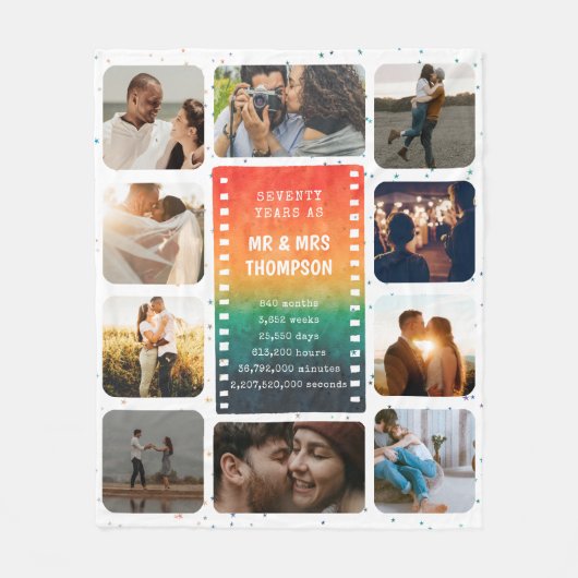 Retro Sunset Foto Fleecedecke (Vorderseite)