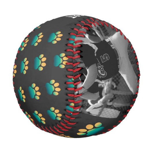 Retro Sunset Foto Vathers Day Best Cat Vater jemal Baseball (Schrägansicht)