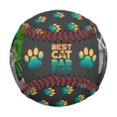 Retro Sunset Foto Vathers Day Best Cat Vater jemal Baseball (Vorderseite)