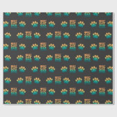 Retro Sunset Foto Vathers Day Best Cat Vater jemal Geschenkpapier (Flach)