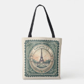 Retro Sunset French Eiffel Tower Paris Frankreich Tasche (Rückseite)