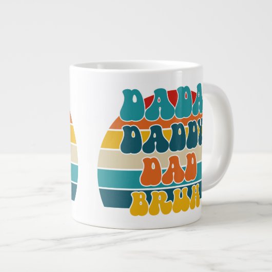 Retro Sunset Funny Dada Daddy Vater Bruh Jumbo-Tasse (Vorderseite Rechts)
