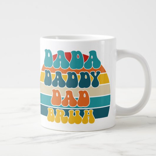 Retro Sunset Funny Dada Daddy Vater Bruh Jumbo-Tasse (Rechts)